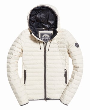 Superdry Core Down Hooded Női Kabát Fehér | TODCE7038